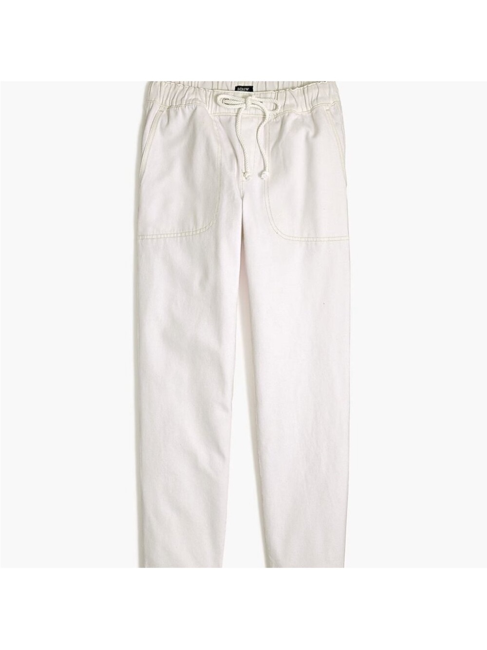 NWT J.Crew White Drawstring Crop Pants SZ 31 Petite
